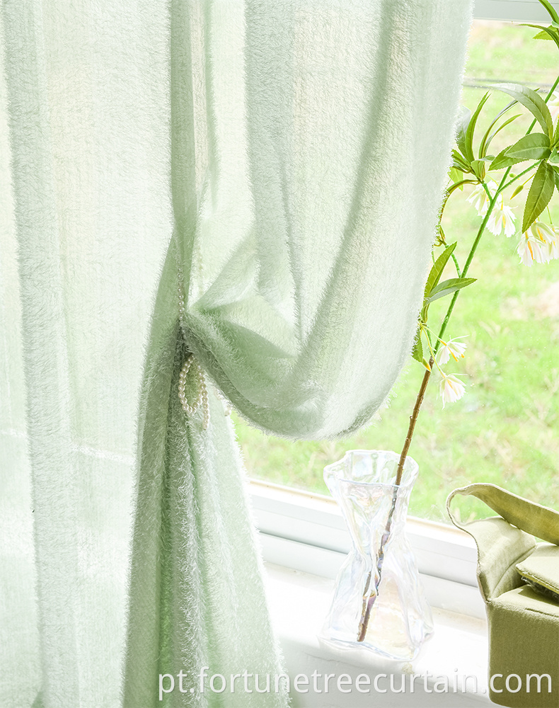 Sunsreen Tulle Wool Velvet Curtain Sheer